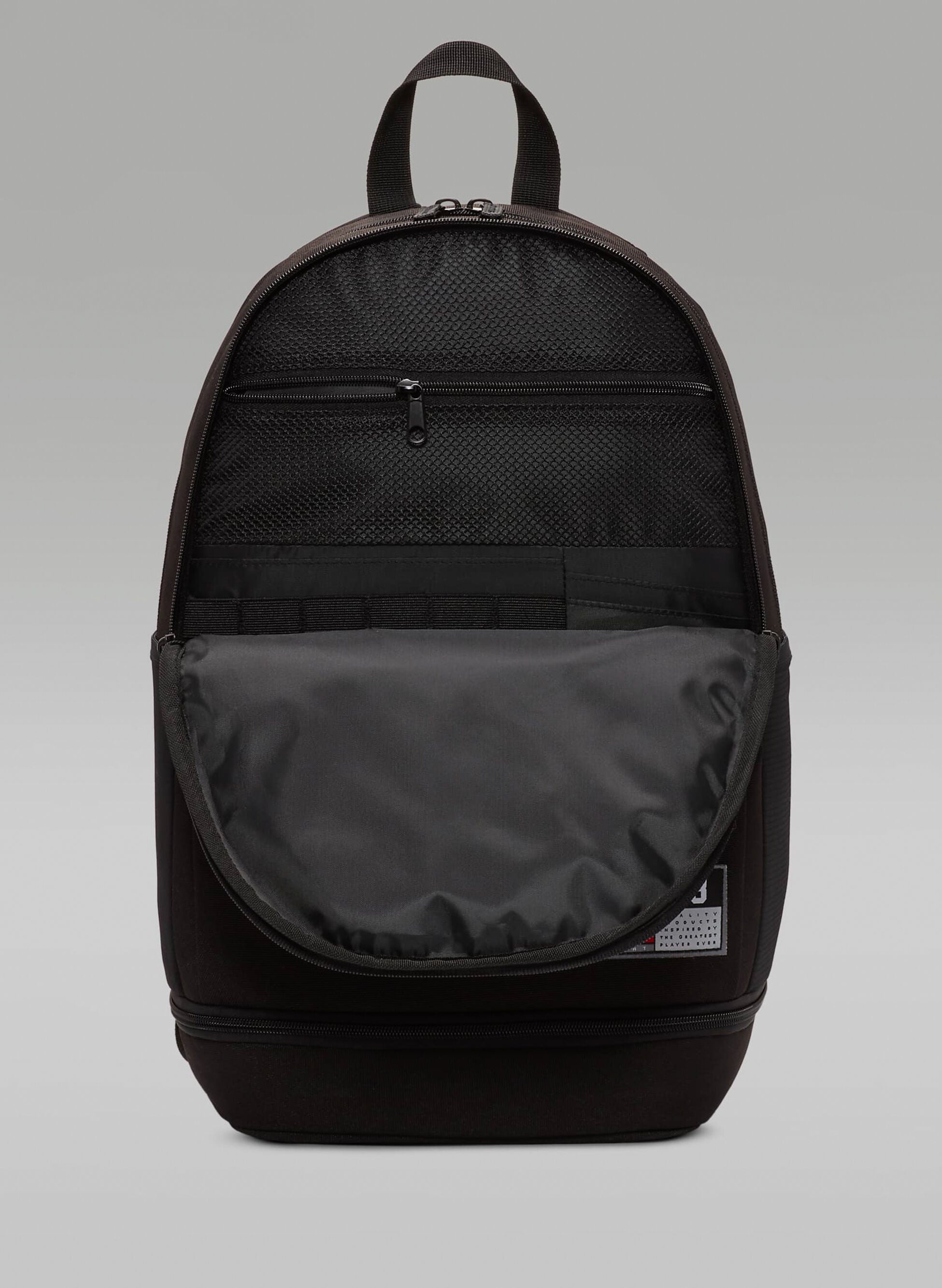 NIKE Jordan Backpack Jersey Black/Red, Taglia unica
