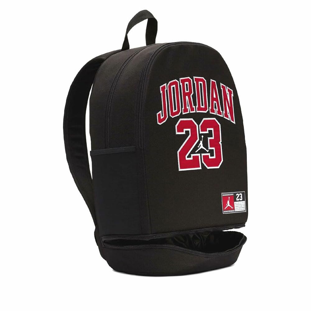 NIKE Jordan Backpack Jersey Black/Red, Taglia unica