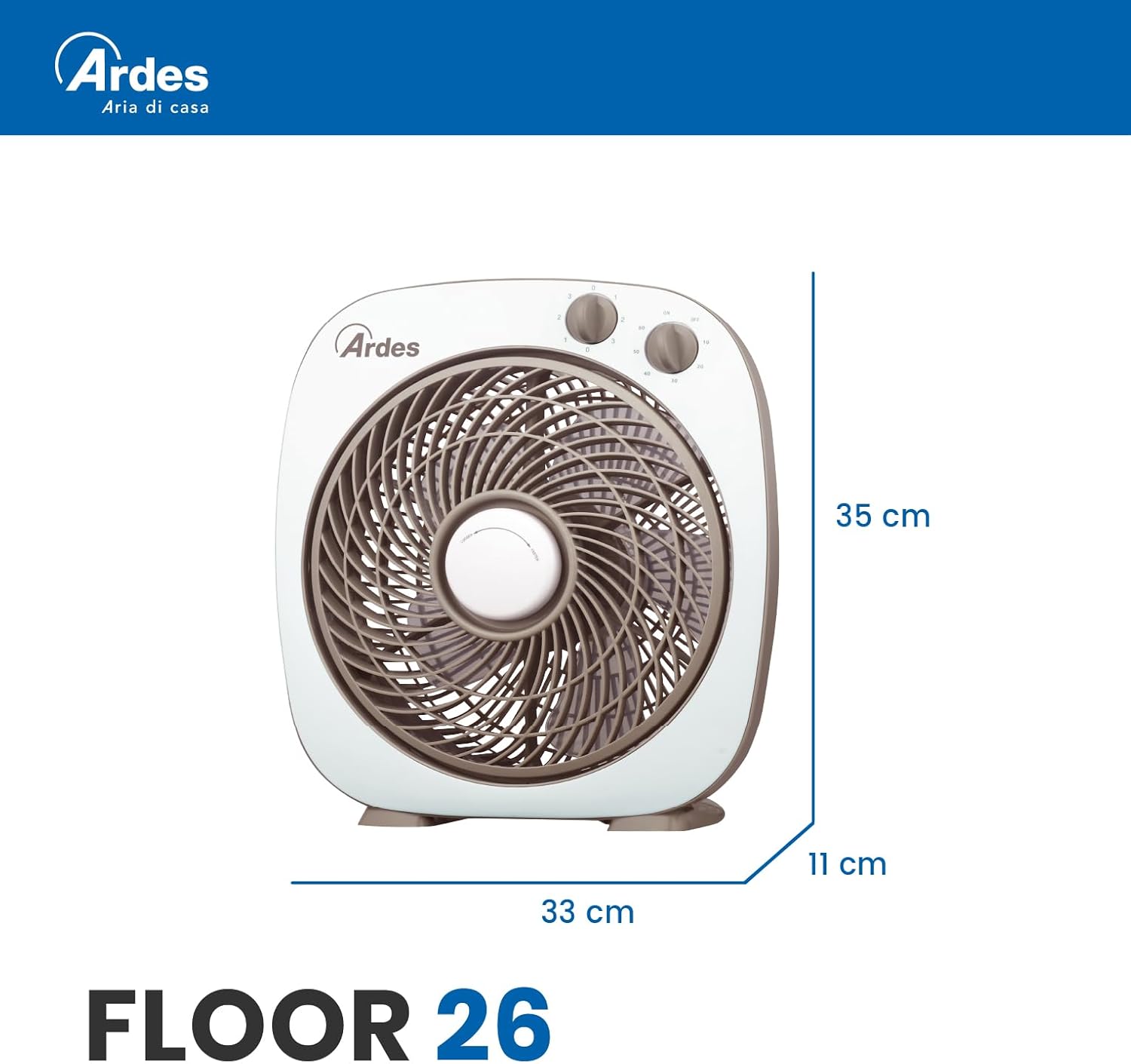 Ventilatore da tavolo Ardes Box Floor 6 pale Ø 26 cm bianco