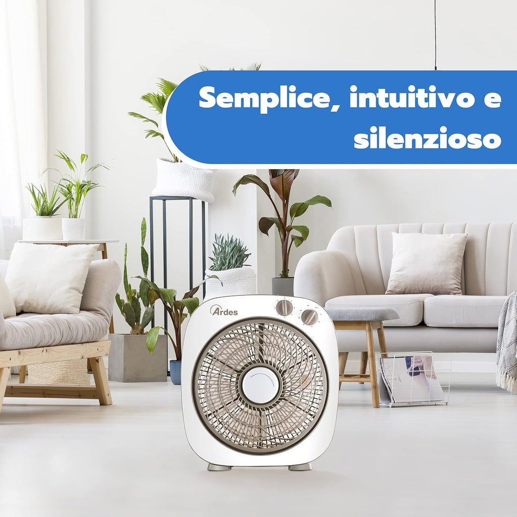 Ventilatore da tavolo Ardes Box Floor 6 pale Ø 26 cm bianco