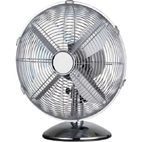 Ventilatore cromato da Tavolo Akai VT30CX - Oscillante, diam. 30 cm - 4 Pale in alluminio