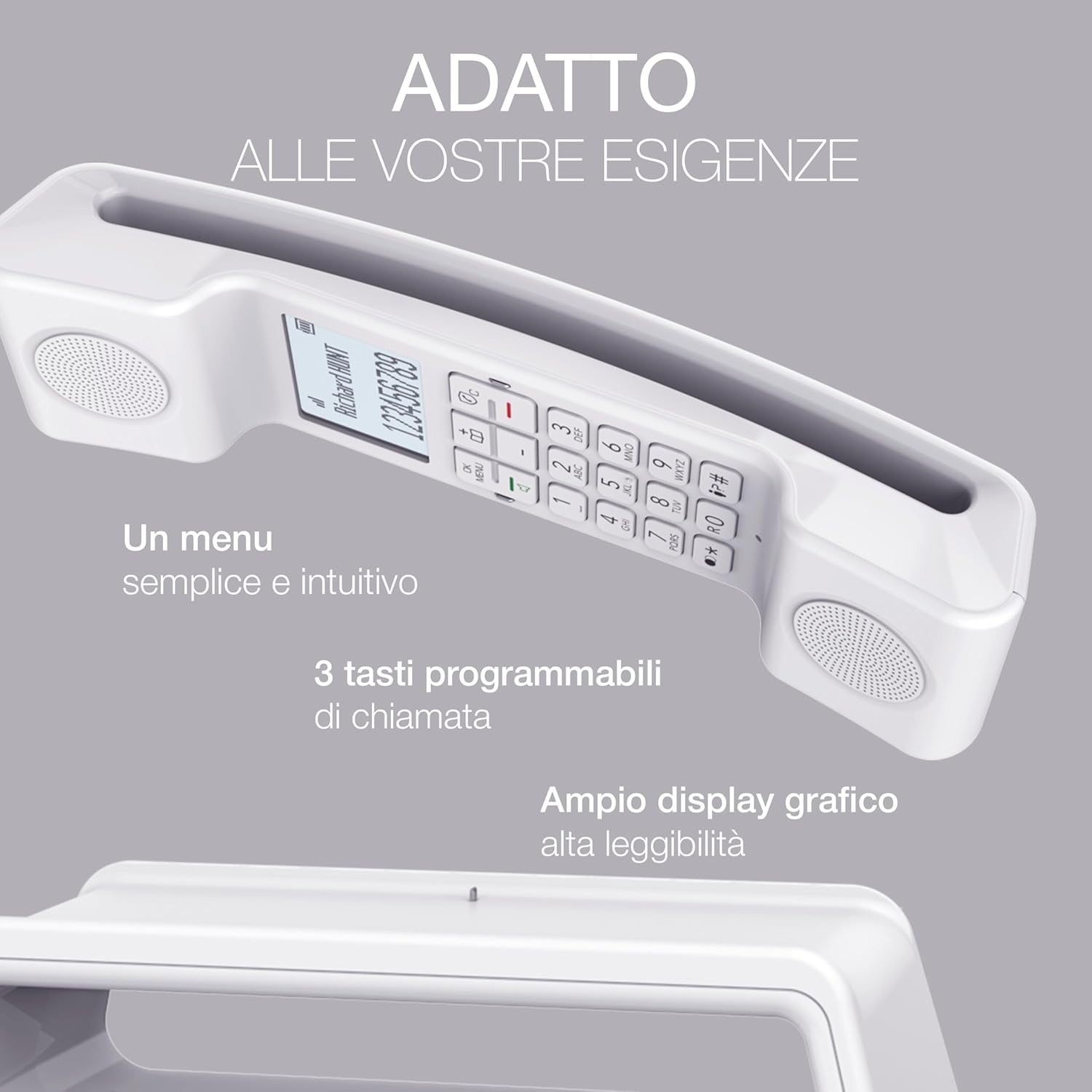 ALCATEL ePure Iconic - Telefono fisso cordless DECT - Design vintage - Grande display grafico ad alta leggibilità - Vivavoce - Funzione blocco chiamate - Bianco