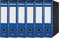 Esselte ESSENTIALS G75 Registratore con Custodia, con Meccanismo a Leva, in Formato Protocollo con Dorso da 8 cm, Blu, Conf.da 6 pezzi, 390775050