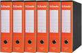Esselte ESSENTIALS G75 Registratore con Custodia, con Meccanismo a Leva, in Formato Protocollo, 23x33cm, con Dorso da 8 cm, Arancione, Conf.da 6 pezzi, 390775200