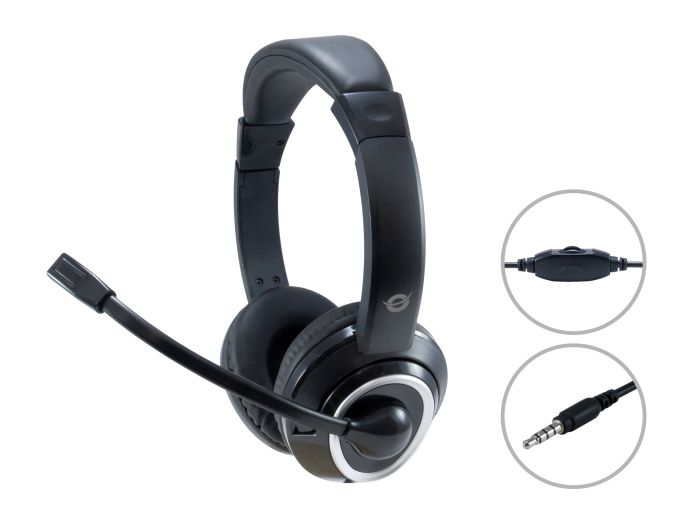 POLONA02B Cuffie stereo con microfono e  jack da 3,5 mm
