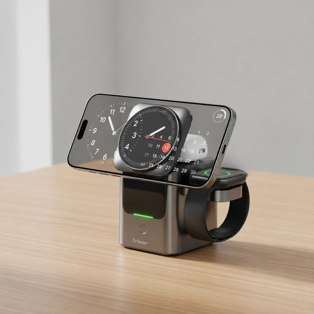 Base di ricarica Dock 3 in 1 Magsafe Wireless con ricarica veloce per iPhone