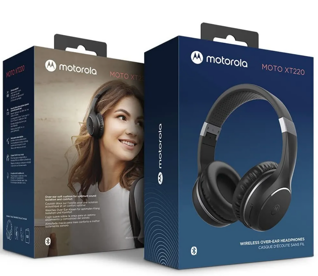 CUFFIE SENZA FILI WIRELESS MOTOROLA SOUND XT220 MICROFONO PIEGHEVOLI NERO
